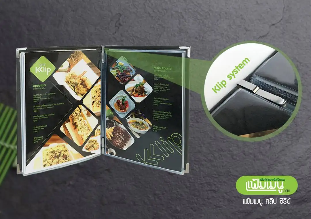 Restaurant menu covers สไตล์ญี่ปุ่น metal clip menu cover