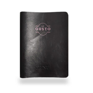 Leather menu folder in Black color