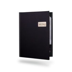 ปกเมนูไวน์ A4 หนังดำ