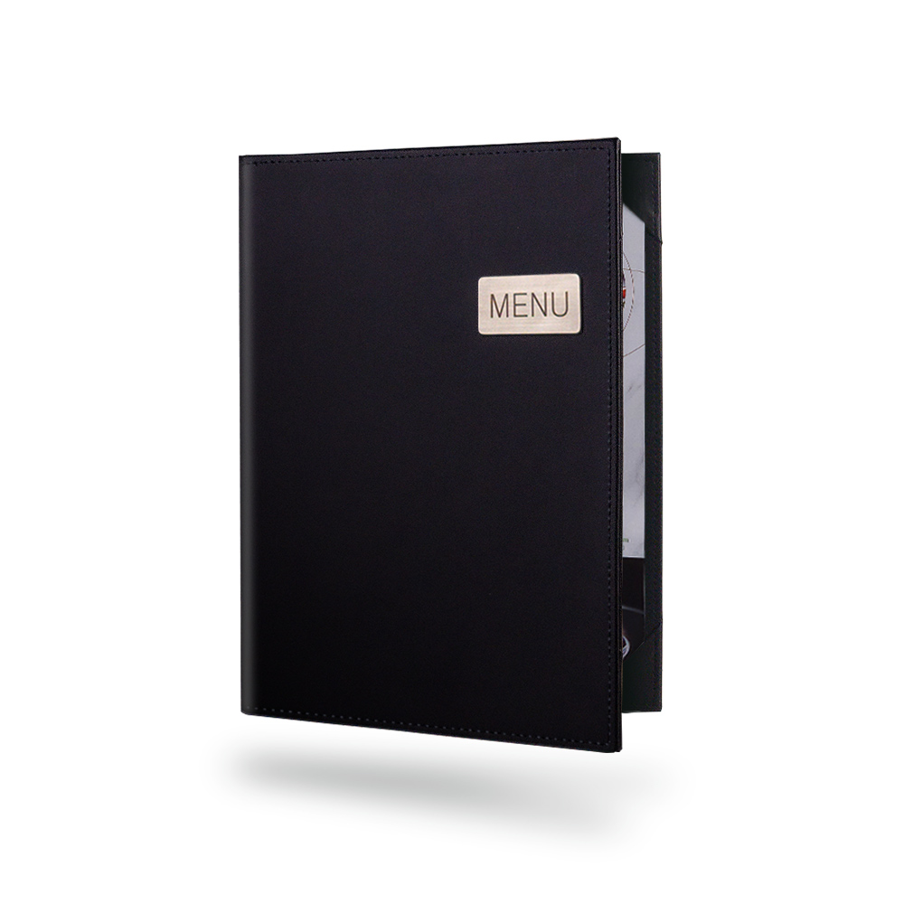 26devinoA4x2DeepBK-01 | แฟ้มเมนู Menu1Folder ปกเมนูไวน์ A4 หนังดำ