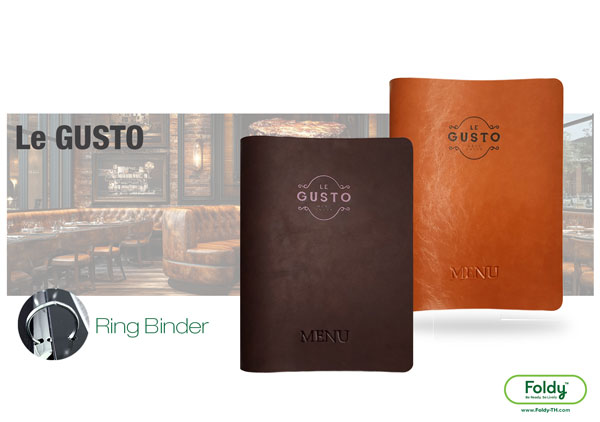 ปกเมนูอาหาร หนังดิบๆ เท่ห์ๆ Leather menu cover