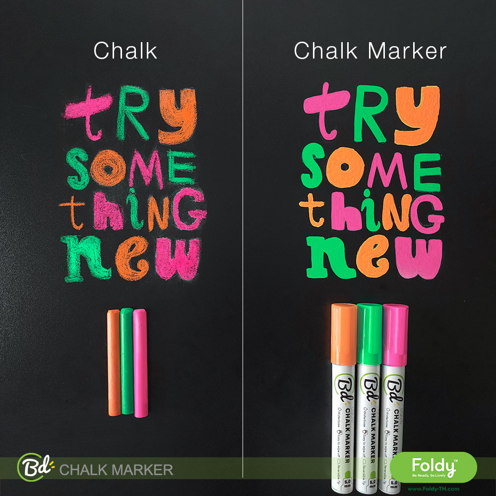 ChalkMarker-setColor_L03+ | แฟ้มเมนู Foldy ( Menu1Folder ) ปากกาชอล์กสีส้ม สีเขียว สีชมพู