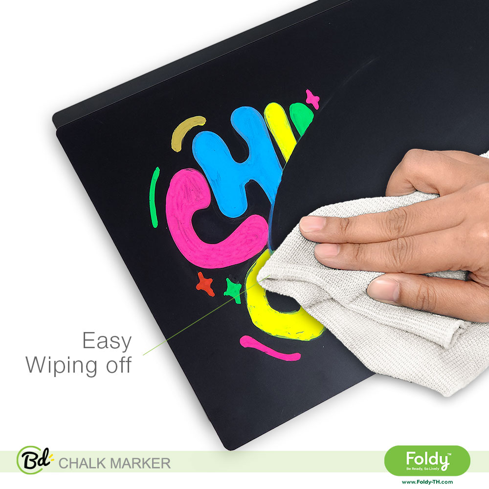 ChalkMarker-setColor_L04+ | แฟ้มเมนู Foldy ( Menu1Folder ) ปากกาชอล์คสี เช็ดง่าย ไร้ฝุ่น